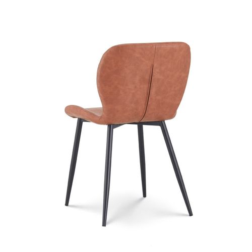 Lot De 4 Chaises De Salle à Manger Ninalou En Simili Marron