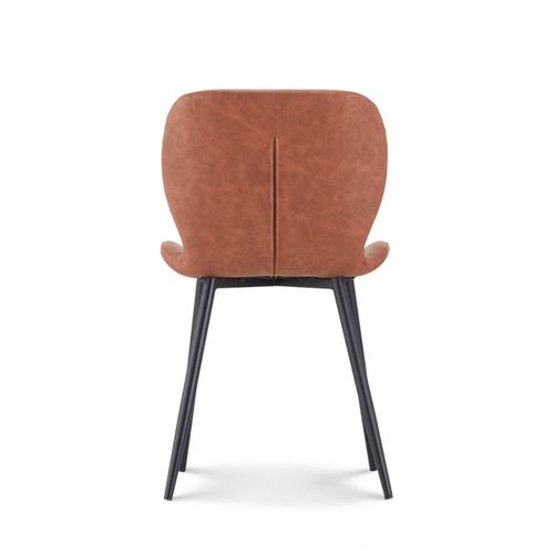 Lot De 4 Chaises De Salle à Manger Ninalou En Simili Marron