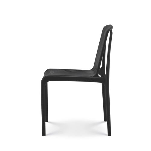 Lot De 4 Chaises De Jardin Ou Terrasse Noires En Résine Polypropylène