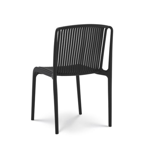 Lot De 4 Chaises De Jardin Ou Terrasse Noires En Résine Polypropylène