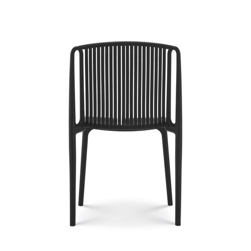 Lot De 4 Chaises De Jardin Ou Terrasse Noires En Résine Polypropylène