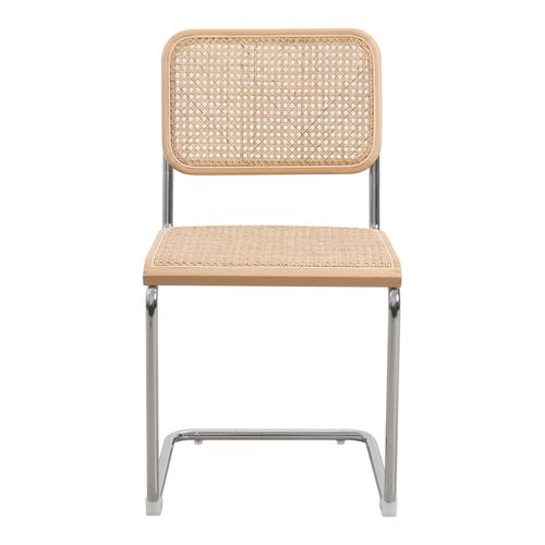 Chaise Rétro Avec Pieds En Métal Et Cannage Naturel