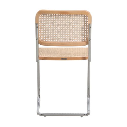 Chaise Rétro Avec Pieds En Métal Et Cannage Naturel