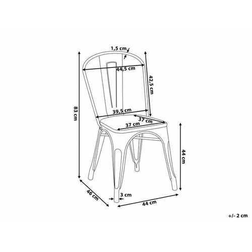 Chaise En Métal Gris Foncé Effet Brillant - Style Industriel