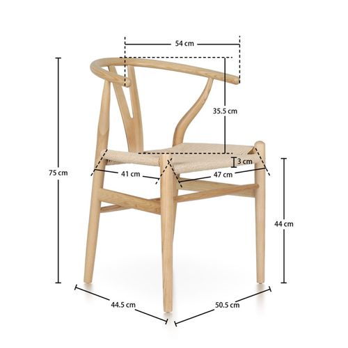 Chaise Liv Scandinave En Bois Naturel Et Corde