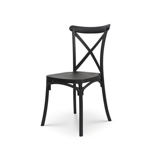 Chaise Noire Style Bistrot En Résine Polypropylène