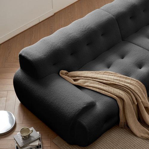 Canapé Compressé En Tissu - Gris Cendre