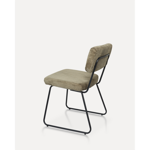 Lot De 2 Chaises Design Matys En Velours Côtelé Vert