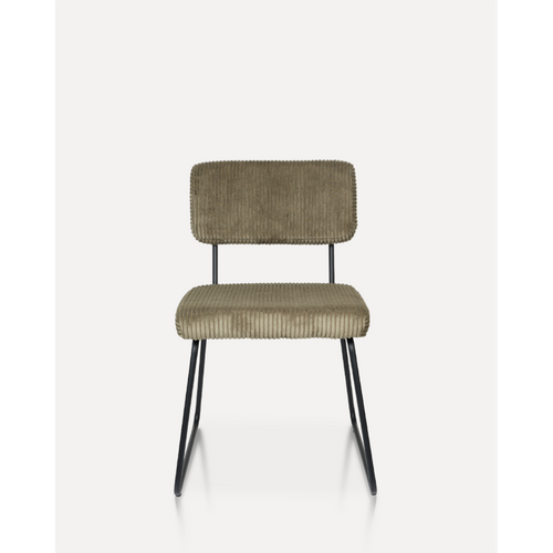 Lot De 2 Chaises Design Matys En Velours Côtelé Vert