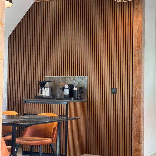 Lot De 4 Panneaux Décoratifs En Mdf 240x60 Cm - Teck