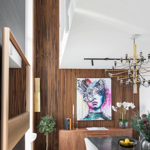 Lot De 4 Panneaux Décoratifs En Mdf 240x60 Cm - Teck