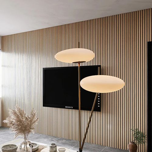 Lot De 4 Panneaux Décoratifs En Mdf  240x60 Cm - Chêne Blanc