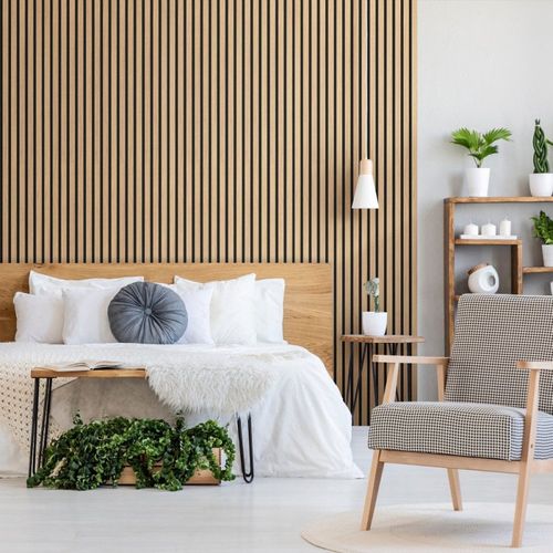 Lot De 4 Panneaux Décoratifs En Mdf  240x60 Cm - Chêne Blanc