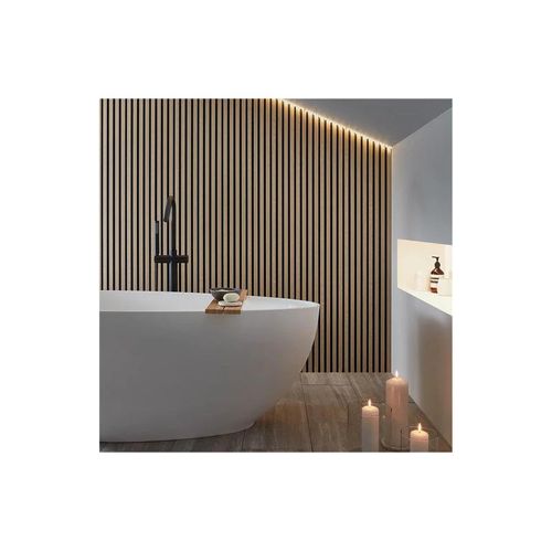 Lot De 4 Panneaux Décoratifs En Mdf  240x60 Cm - Chêne Blanc