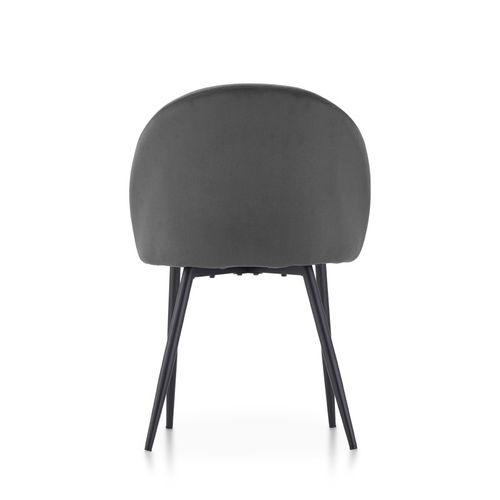 Lot De 4 Chaises Isalys En Tissu Velours Gris Foncé