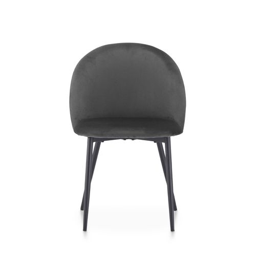 Chaise Isalys En Tissu Velours Gris Foncé