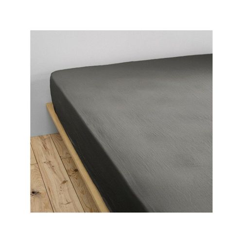 Drap-housse 180 X 200 Cm – Double Gaze De Coton 125 G/m² – Gaïa Granit