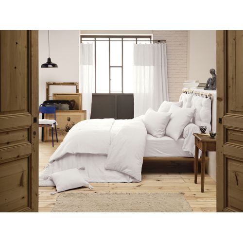 Drap-housse 160 X 200 Cm – Double Gaze De Coton 125 G/m² – Gaïa Blanc