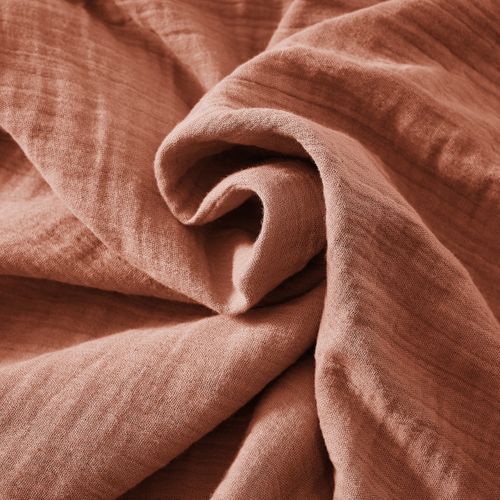 Drap-housse 140 X 190 Cm – Double Gaze De Coton 125 G/m² – Gaïa Terracotta