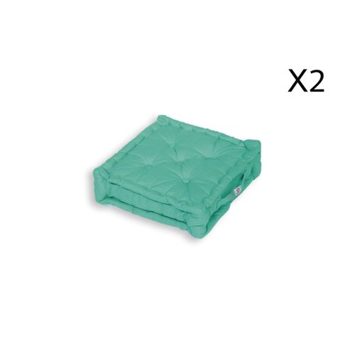 Coussin De Sol Lot De 2  - 50 X 50 Cm Bleu Caraibes