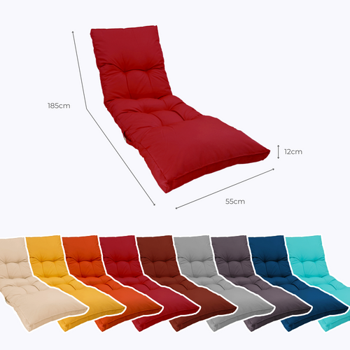 Coussin Pour Bain De Soleil En Polyester 185 X55cm Rouge