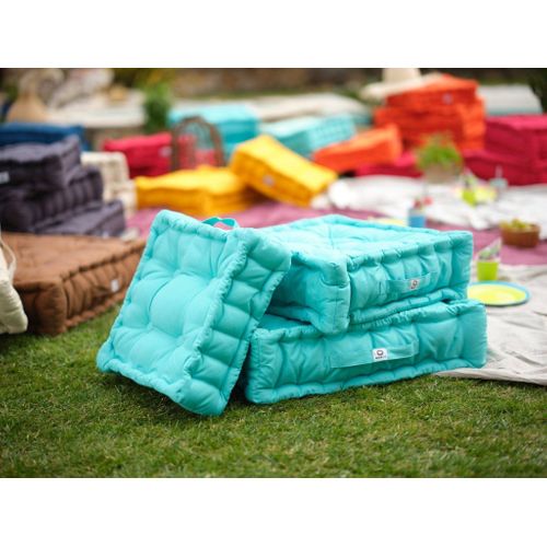 Coussin De Sol Lot De 2  - 60 X 60 Cm  Bleu Caraibes