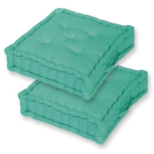 Coussin De Sol Lot De 2  - 60 X 60 Cm  Bleu Caraibes