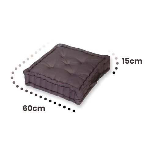 Coussin De Sol Lot De 2  - 60 X 60 Cm Gris Carbone