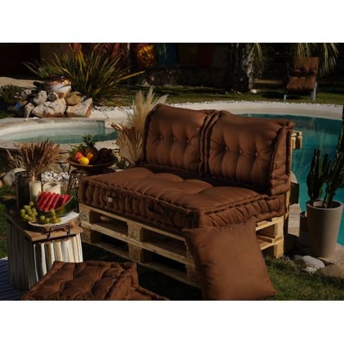 Coussins Pour Palette Capitonné En Polyester 120x80x20cm Rouille