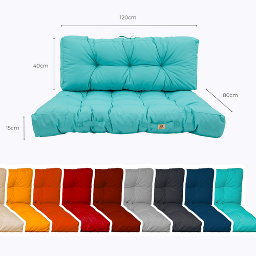 Coussins Matelas Pour Palette 120x80x20 En Polyester Bleu Caraïbes