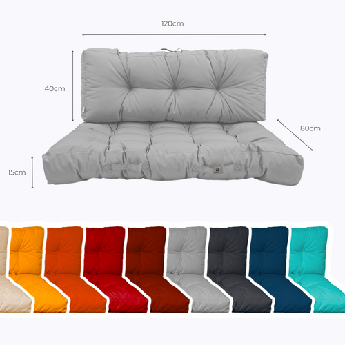 Coussins Matelas Pour Palette 120x80x20 En Polyester Gris Galet