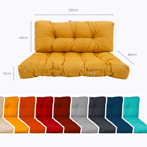 Coussins Matelas Pour Palette 120x80x20 En Polyester Jaune Miel