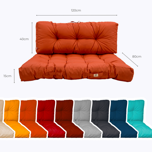 Coussins Matelas Pour Palette 120x80x20 En Polyester Orange