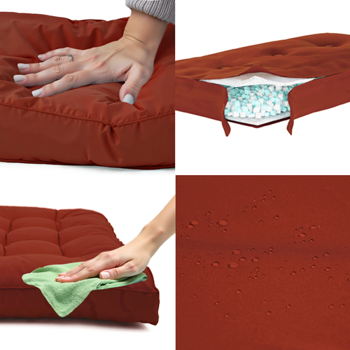 Coussins Matelas Pour Palette 120x80x20 En Polyester Terracotta