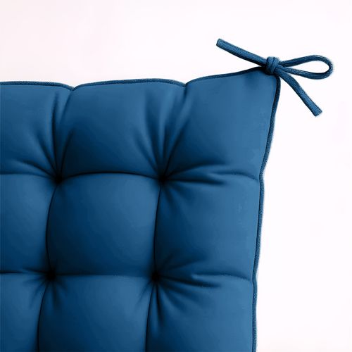 Lot De 4 Galettes De Chaise En Polyester 40 X 40 Cm Bleu Petrole