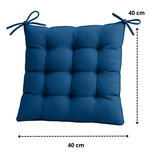 Lot De 4 Galettes De Chaise En Polyester 40 X 40 Cm Bleu Petrole
