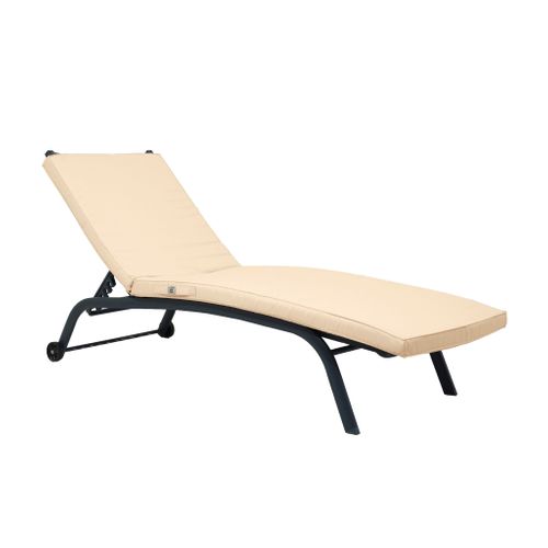 Coussin Pour Transat Déhoussable 185x55x4cm Beige