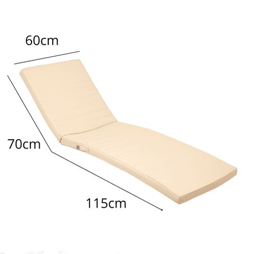Coussin Pour Transat Déhoussable 185x55x4cm Beige