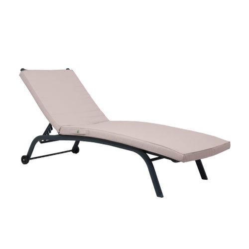 Coussin Pour Transat Déhoussable 185x55x4cm Gris