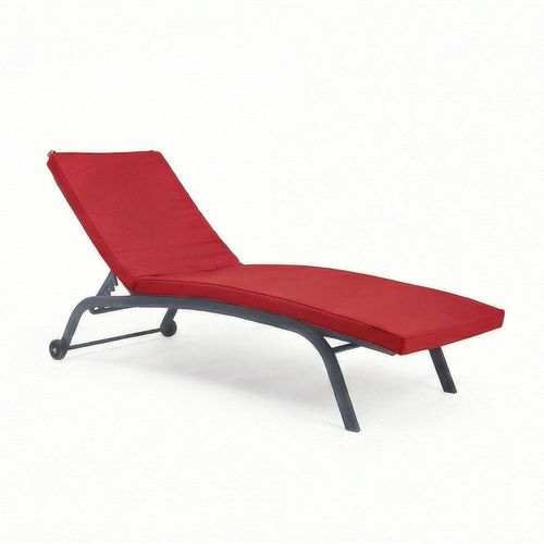 Coussin Pour Transat Déhoussable 185x55x4cm Rouge Piment