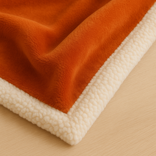 Plaid En Sherpa Flanelle 480 Gsm  200x240 Terracotta