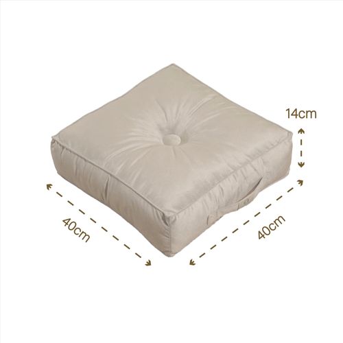 Pouf En Velours 40 X 40 X 14 Cm Ensemble De 2 - Gris Clair