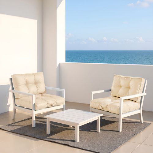 Coussins Pour Salon De Jardin Capitonné 50x50cm Beige