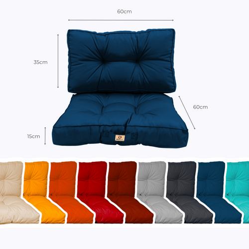 Coussins Pour Salon De Jardin Capitonné 60x60cm Bleu Pétrole