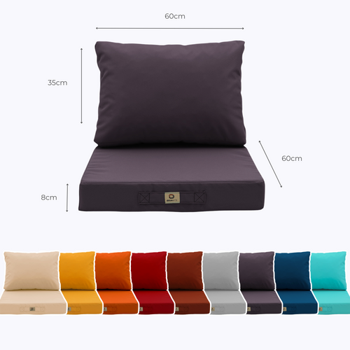 Coussins Pour Salon De Jardin Déhoussable 60x60cm Gris Carbone