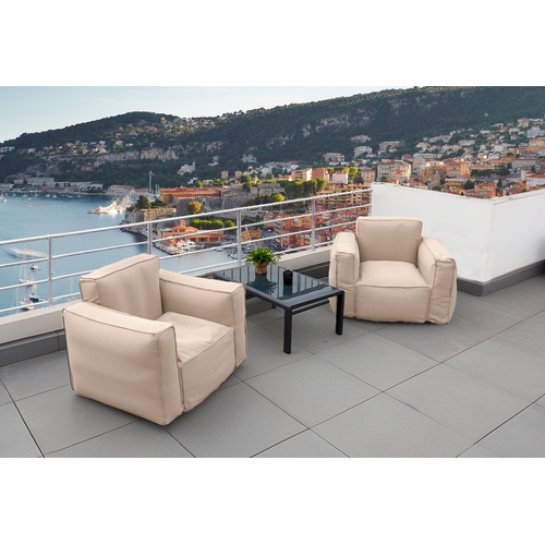 Fauteuil Salon De Jardin Modulable 90x75x65cm Beige
