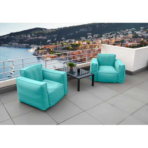 Fauteuil Salon De Jardin Modulable 90x75x65cm Bleu