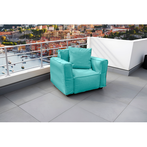 Fauteuil Salon De Jardin Modulable 90x75x65cm Bleu