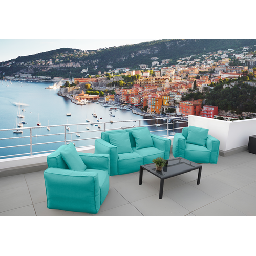 Fauteuil Salon De Jardin Modulable 90x75x65cm Bleu