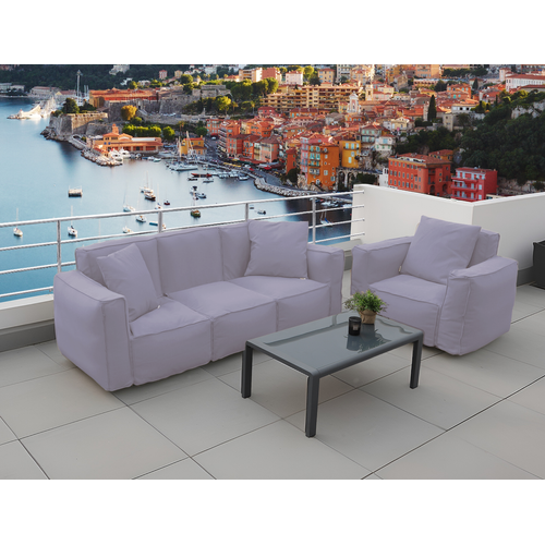 Fauteuil Salon De Jardin Modulable 90x75x65cm Gris